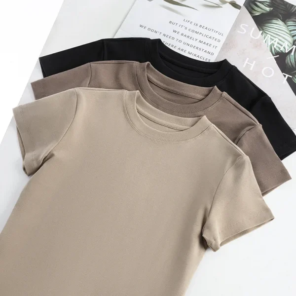 2025 Women's T-shirt Short Sleeve O-neck Cotton Loose Shirts for Women Korean Harajuku Streetwear Casual Spring Summer Top Tees