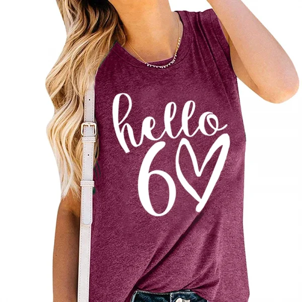 Gift for 60 Years Old Female Casual Tanks Tops Women's Clothing Sales Hello 60 Classic Graphic Vest Birthday Gift for Women