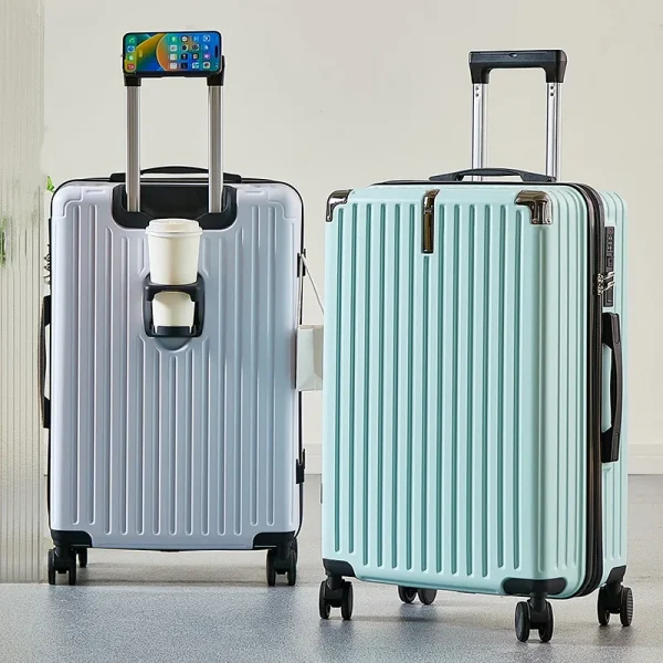Large Capacity Medium Travel Luggage Bag 20-26 Inch Rolling Bag with Cup Holder And Phone Stand for Easy Carry-On Travel